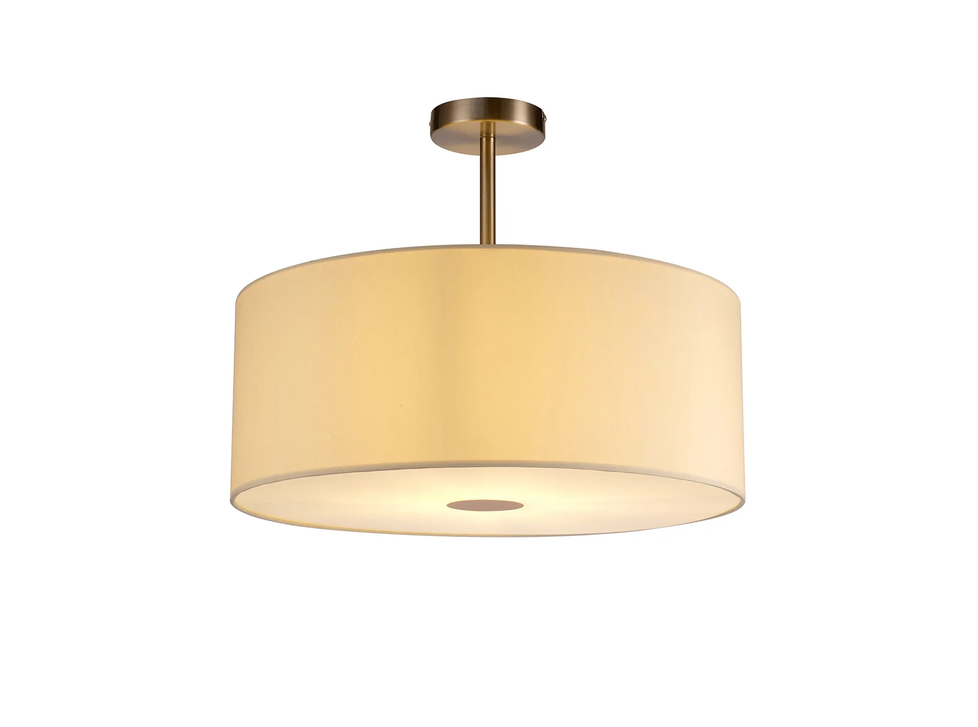 DK0263  Baymont 50cm Semi Flush 1 Light Satin Nickel; Ivory Pearl; Frosted Diffuser